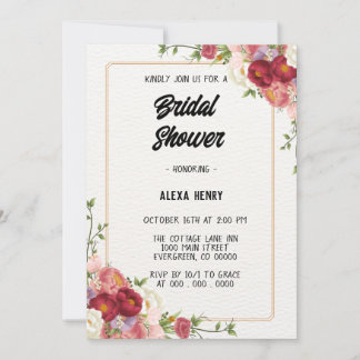 Invitation Moderne floral boho