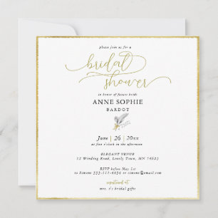 Invitation Moderne Floral Lily Valley Gold May Fête des marié