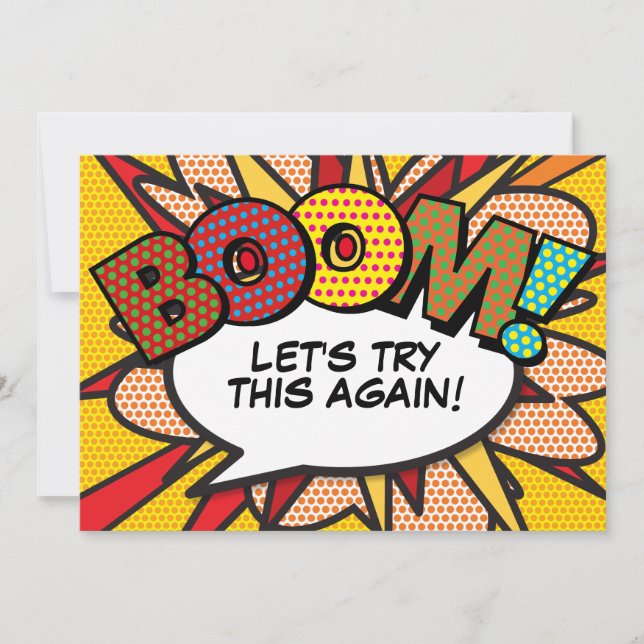 Invitation Moderne Fun Changer la date Comic Book Pop Art (Devant)