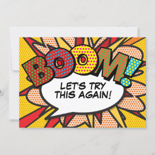 Invitation Moderne Fun Changer la date Comic Book Pop Art