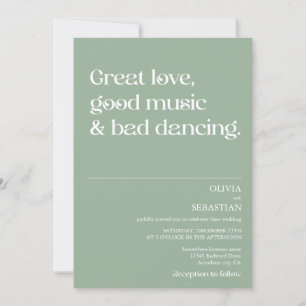 Invitation Moderne Funny Minimal Typographie Sage Green Maria