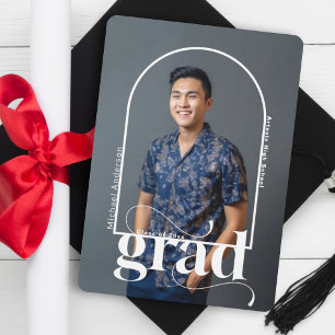 Invitation Moderne GRAD Arc blanc Photo Party Graduation
