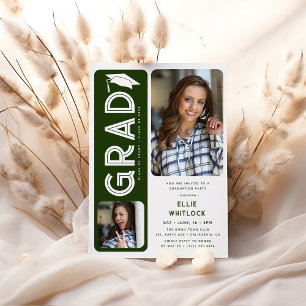 Invitation Moderne Graduate 2 Photo Graduate Party