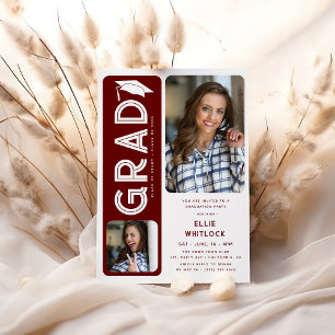 Invitation Moderne Graduate 2 Photo Graduate Party