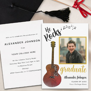 Invitation Moderne Graduate Photo Cool Music Graduation Party