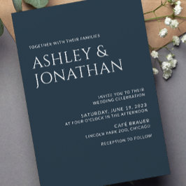 Invitation Moderne Gras & Mariage minimaliste
