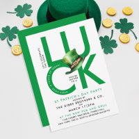 Moderne Green St Patrick Day Good Luck Irish Party