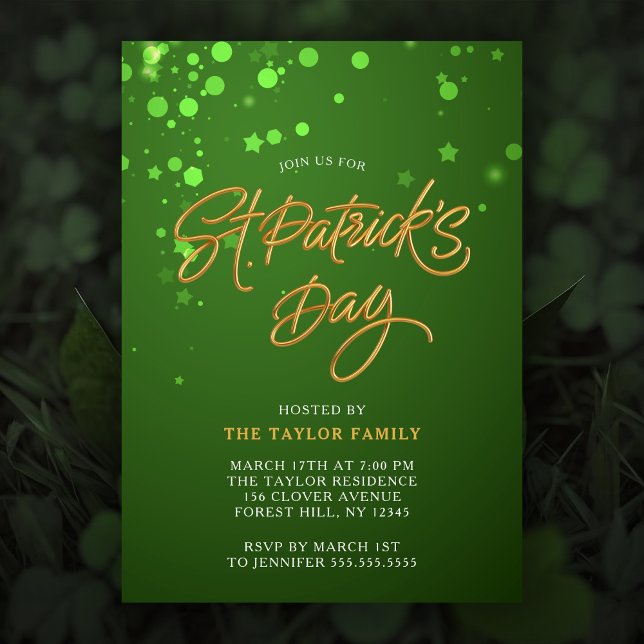 Invitation Moderne Green St. Patrick's Day Celebration Party (Créateur téléchargé)