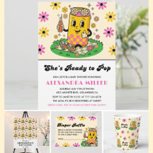 Moderne Groovy Daisy Rose Jaune Elle est Prête à É