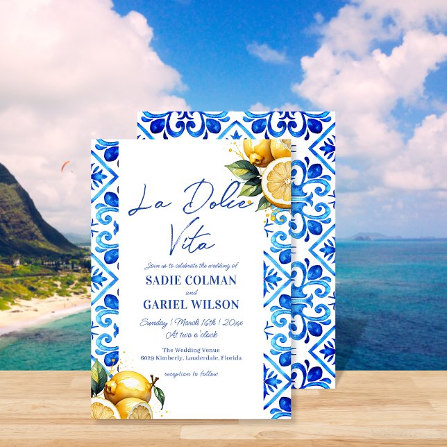 Invitation Moderne La Dolce Vita Italien Mariage citron (Créateur téléchargé)