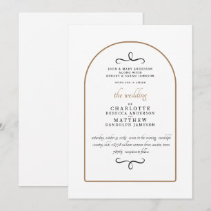 Invitation Moderne Les deux parents GéométriqueMariage blanc