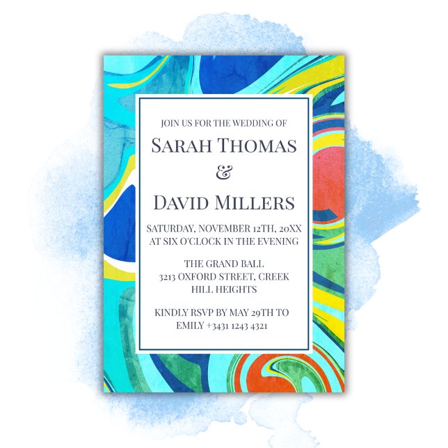 Invitation Moderne Liquid Grunge Vibrant Mariage (Créateur téléchargé)