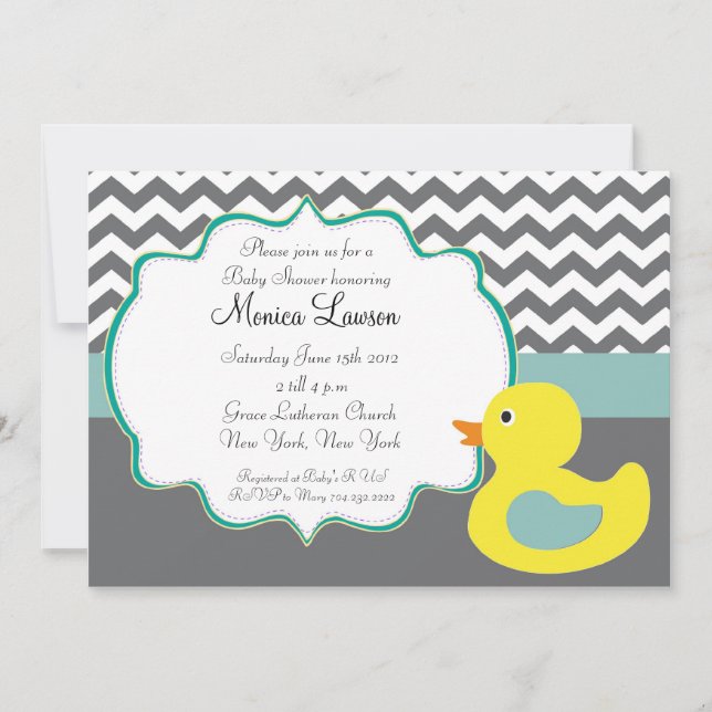 Invitation moderne mignonne de baby shower de (Devant)