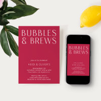 Moderne minima Magenta Bubbles & Brews Fiançailles