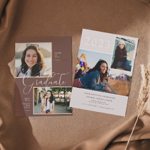 Invitation Moderne Minimal Boho Fête de Photo de Remise de