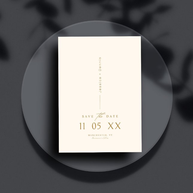 Invitation Moderne minimal élégant Script cuivre Enregistrer  (Créateur téléchargé)