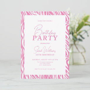 Invitation Moderne minimal rose blanc 30e anniversaire