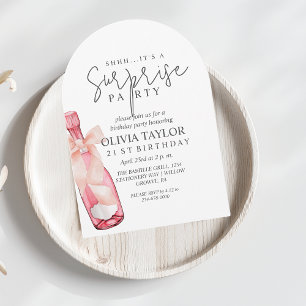 Invitation Moderne minimal Surprise 21e fête de fille anniver