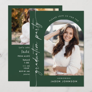 Invitation Moderne minimaliste 2 PHOTO Graduation Party