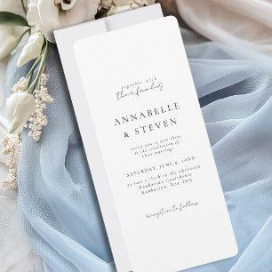 Invitation Moderne, minimaliste, blanc, Mariage