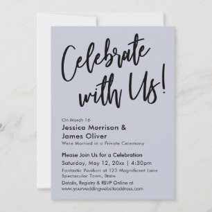 Invitation Moderne Minimaliste Bleu Poussiéreux Célébrez avec