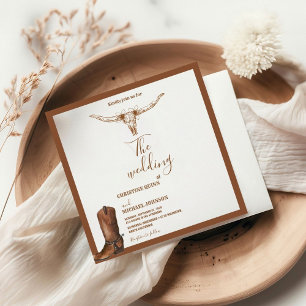 Invitation Moderne minimaliste Boho Western Cowboy Mariage