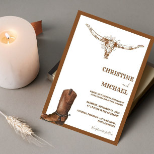 Invitation Moderne minimaliste Boho Western Cowboy Mariage