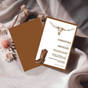 Invitation Moderne minimaliste Boho Western Cowboy Mariage
