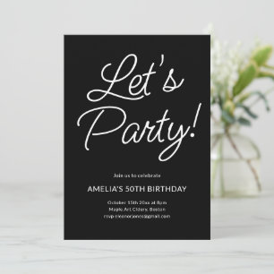Invitation Moderne Minimaliste Élégant Anniversaire Fête Scri