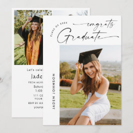 Invitation Moderne minimaliste Grad 4e PHOTO Graduation Party