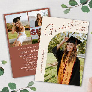 Invitation Moderne minimaliste Grad 4e PHOTO Graduation Party