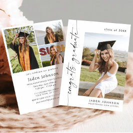 Invitation Moderne minimaliste Grad 4e PHOTO Graduation Party