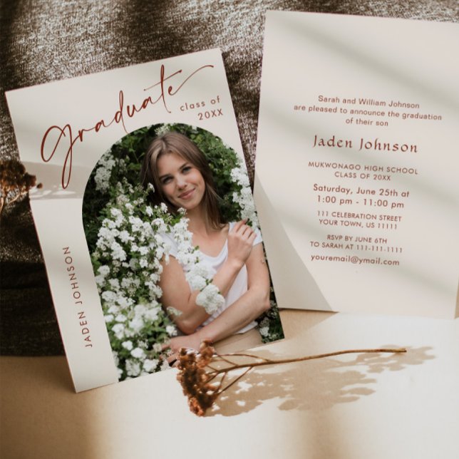 Invitation Moderne minimaliste Grad PHOTO Graduation Party (Créateur téléchargé)