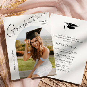Invitation Moderne minimaliste Grad PHOTO Graduation Party