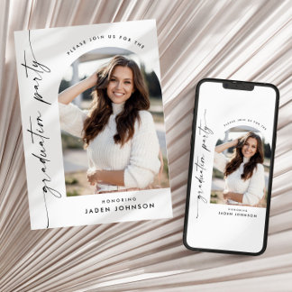 Invitation Moderne minimaliste Grad PHOTO Graduation Party