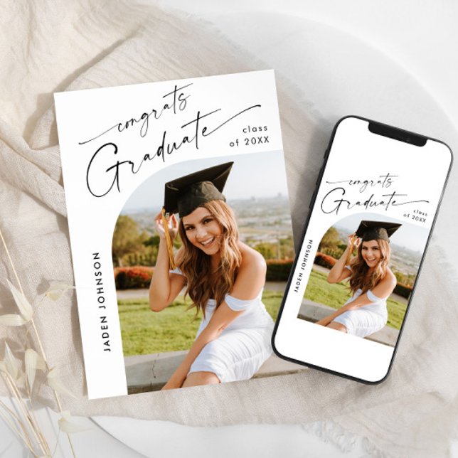 Invitation Moderne minimaliste Grad PHOTO Graduation Party (Créateur téléchargé)