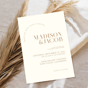 Invitation Moderne minimaliste ivoire Mariage