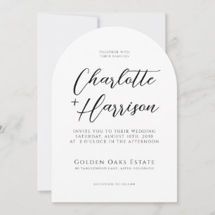 Invitation Moderne minimaliste manuscrit Mariage d'arc de scr