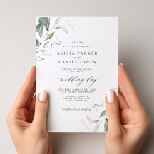 Moderne minimaliste mariage de feuilles vertes