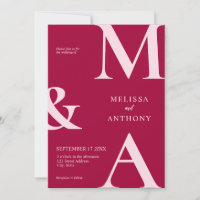 Moderne minimaliste Mariage Magenta