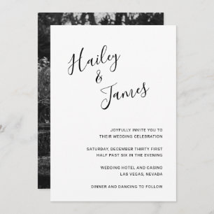 Invitation Moderne minimaliste Mariage photo simple