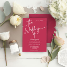 Moderne minimaliste Mariage rouge Magenta