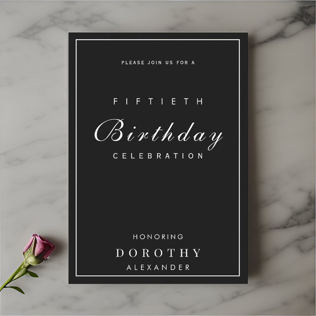 Invitation Moderne minimaliste N'IMPORTE QUEL Jalon Adulte An (Créateur téléchargé)