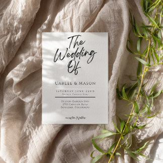 Invitation Moderne minimaliste noir et blanc Le Mariage de