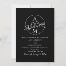 Moderne minimaliste QR Code Mariage noir