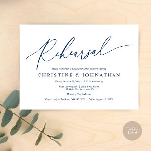 Invitation Moderne minimaliste, répétition Mariage et dîner