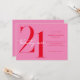 Invitation Moderne minimaliste rose rouge 21e anniversaire (Devant/Arrière en situation)