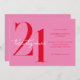 Invitation Moderne minimaliste rose rouge 21e anniversaire (Devant / Derrière)