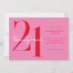 Invitation Moderne minimaliste rose rouge 21e anniversaire (Devant)