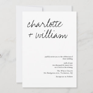 Invitation Moderne minimaliste Rustique Mariage de calligraph